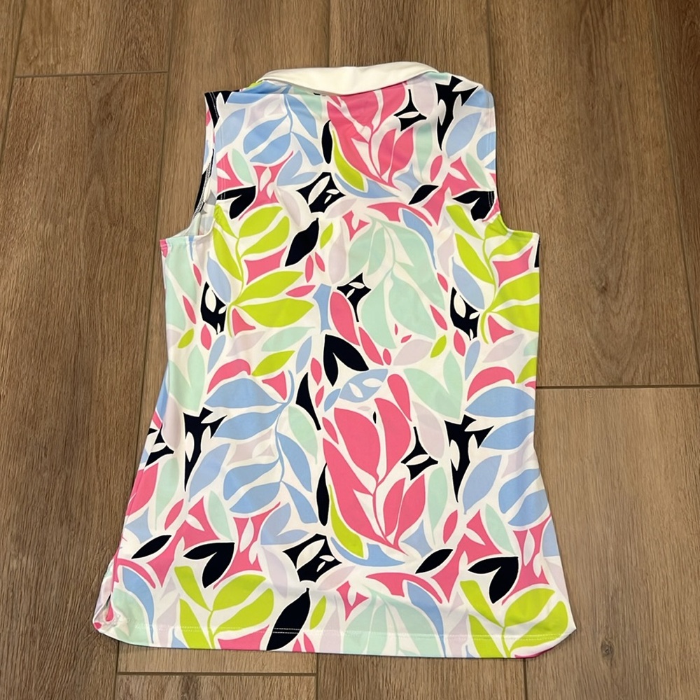 Tommy Bahama Sleeveless Polo Tank Top in White, Pink, Light Blue, Lime, Navy - Picture 10 of 10